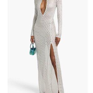 Missoni White metallic crochet dress nwt